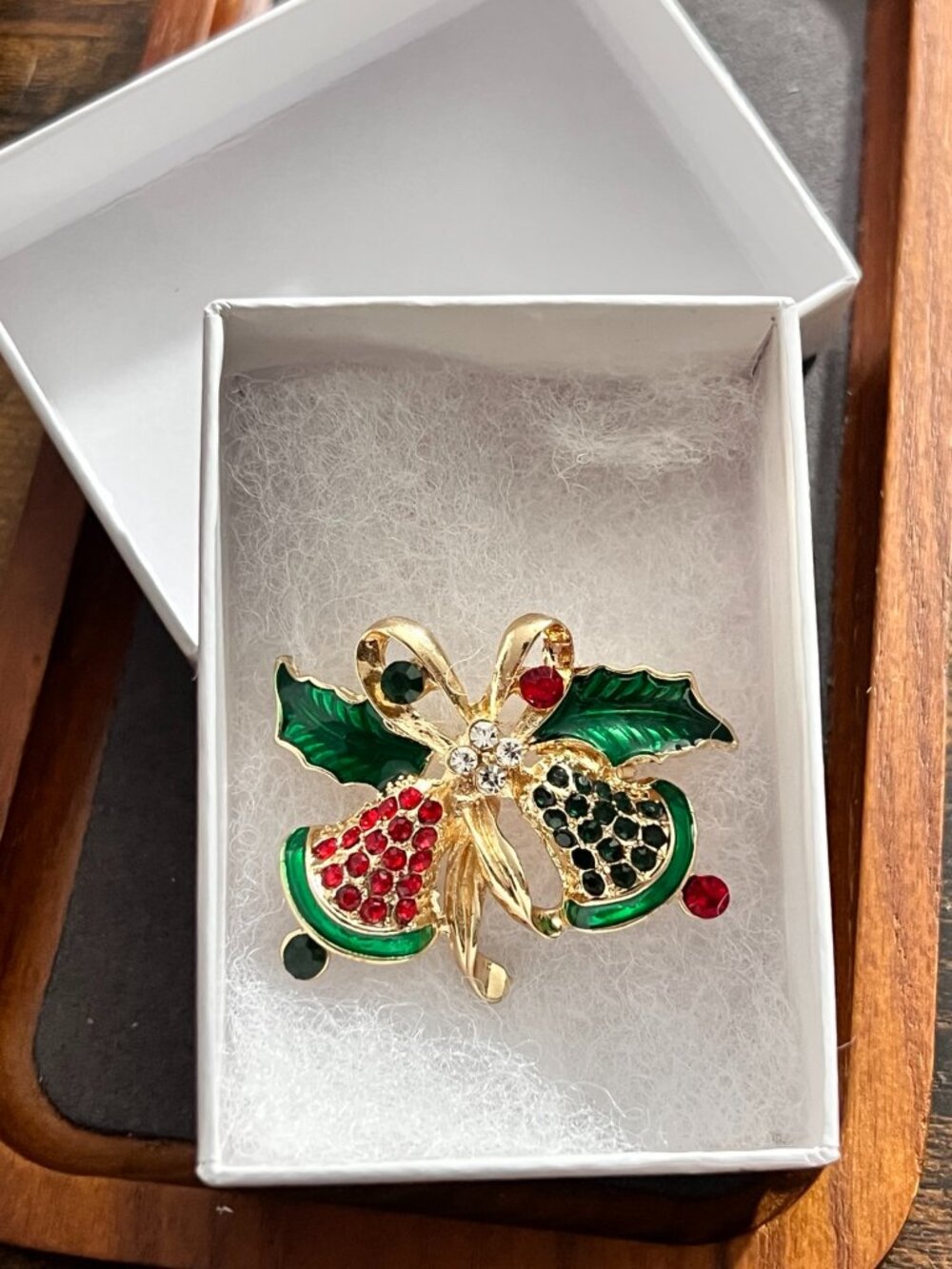 Christmas bells brooch